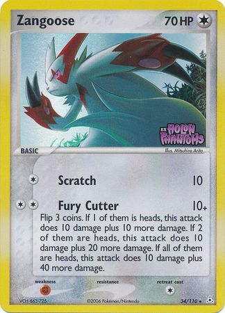 Zangoose (34/110) (Stamped) [EX: Holon Phantoms] | Black Swamp Games