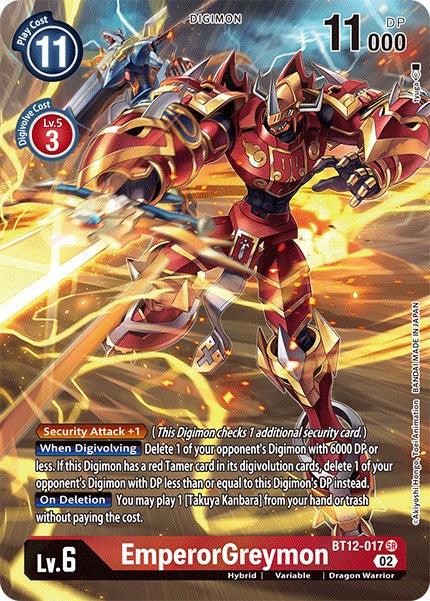 EmperorGreymon [BT12-017] (Alternate Art) [Across Time] | Black Swamp Games