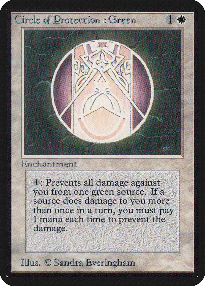 Circle of Protection: Green [Alpha Edition] | Black Swamp Games