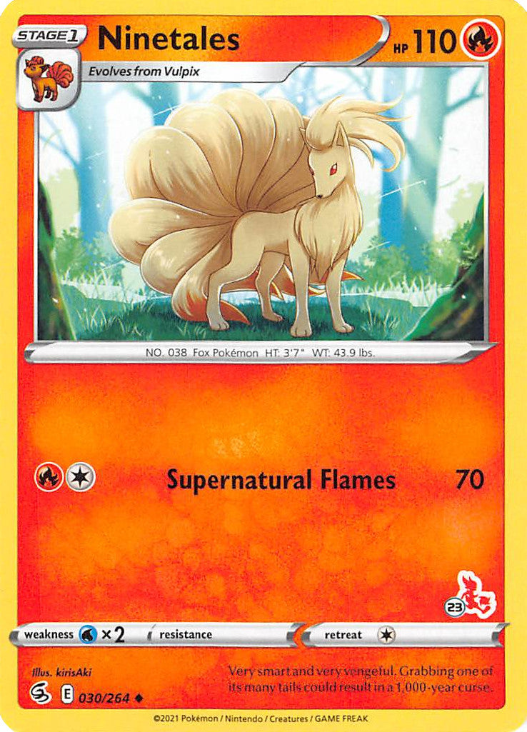 Ninetales (30/264) (Cinderace Stamp #23) [Battle Academy 2022] | Black Swamp Games