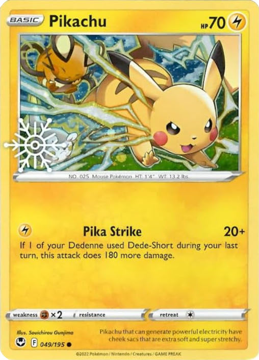 Pikachu (049/195) (Holiday Calendar) [Sword & Shield: Silver Tempest] | Black Swamp Games