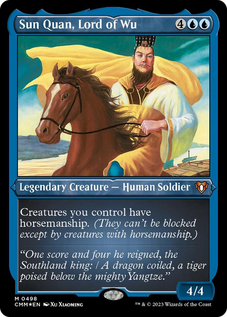 Sun Quan, Lord of Wu (Foil Etched) [Commander Masters] | Black Swamp Games