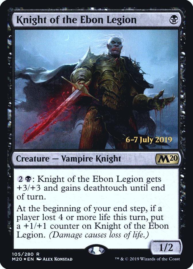 Knight of the Ebon Legion [Core Set 2020 Prerelease Promos] | Black Swamp Games