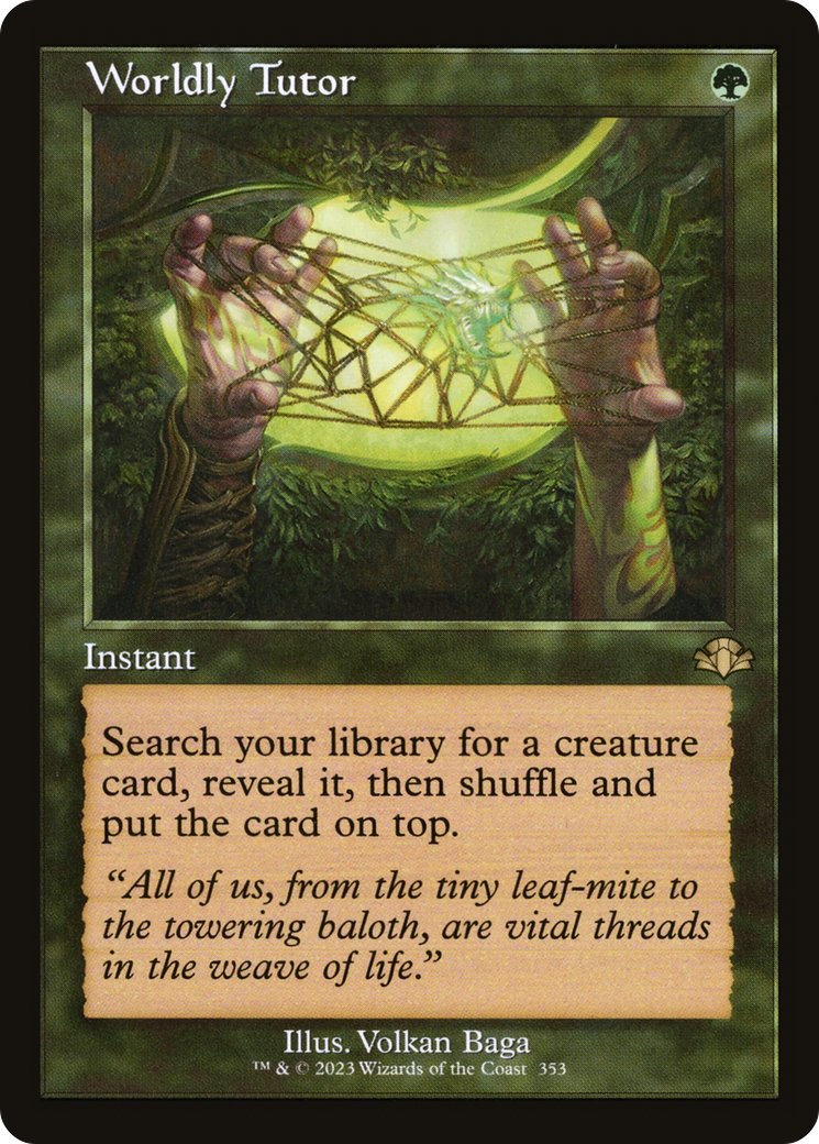 Worldly Tutor (Retro) [Dominaria Remastered] | Black Swamp Games