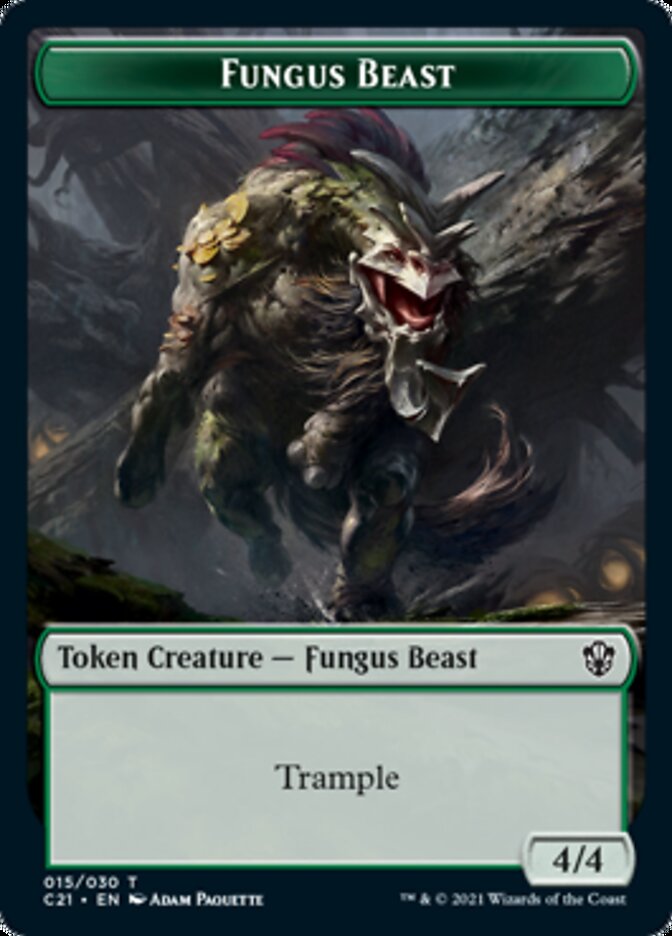 Demon // Fungus Beast Double-Sided Token [Commander 2021 Tokens] | Black Swamp Games