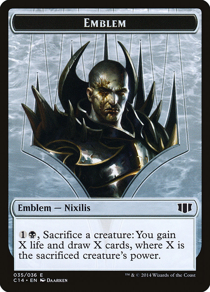 Ob Nixilis of the Black Oath Emblem // Zombie (016/036) Double-Sided Token [Commander 2014 Tokens] | Black Swamp Games