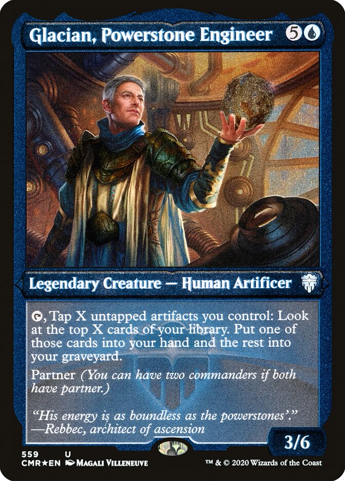 Glacian, Powerstone Engineer (Etched) [Commander Legends] | Black Swamp Games