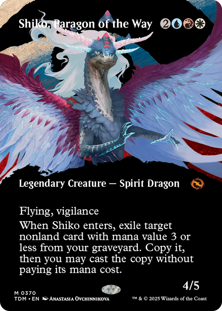 Shiko, Paragon of the Way (Borderless) [Tarkir: Dragonstorm] | Black Swamp Games