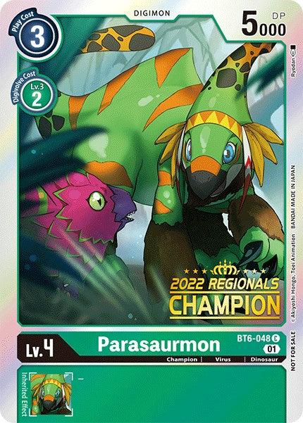 Parasaurmon [BT6-048] (2022 Championship Online Regional) (Online Champion) [Double Diamond Promos] | Black Swamp Games