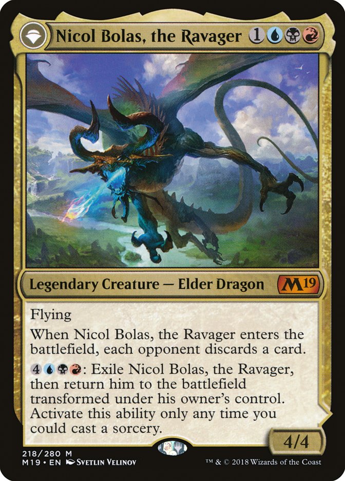 Nicol Bolas, the Ravager // Nicol Bolas, the Arisen [Core Set 2019] | Black Swamp Games