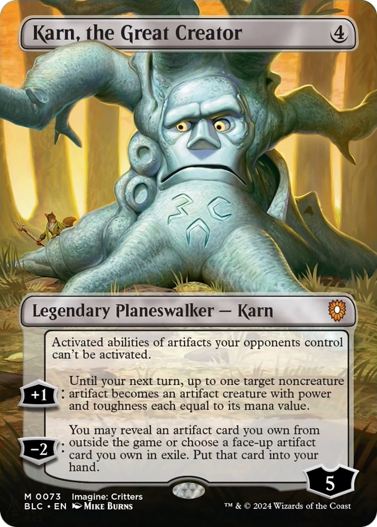 Karn, the Great Creator (Borderless) [Bloomburrow Commander] | Black Swamp Games