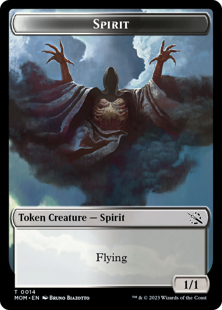 Knight (7) // Spirit (14) Double-Sided Token [March of the Machine Commander Tokens] | Black Swamp Games
