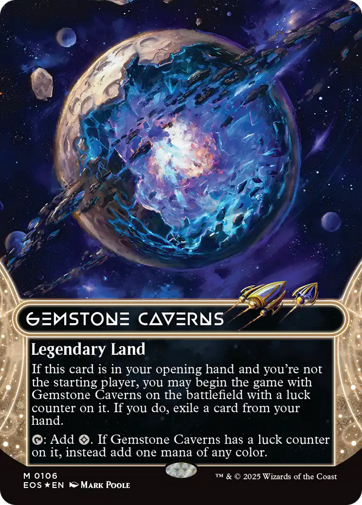Gemstone Caverns (0106) (Borderless) (Galaxy Foil) [Edge of Eternities: Stellar Sights] | Black Swamp Games