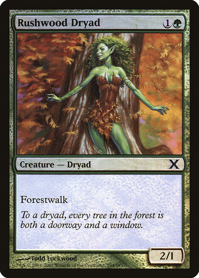 Rushwood Dryad (Premium Foil) [Tenth Edition] | Black Swamp Games