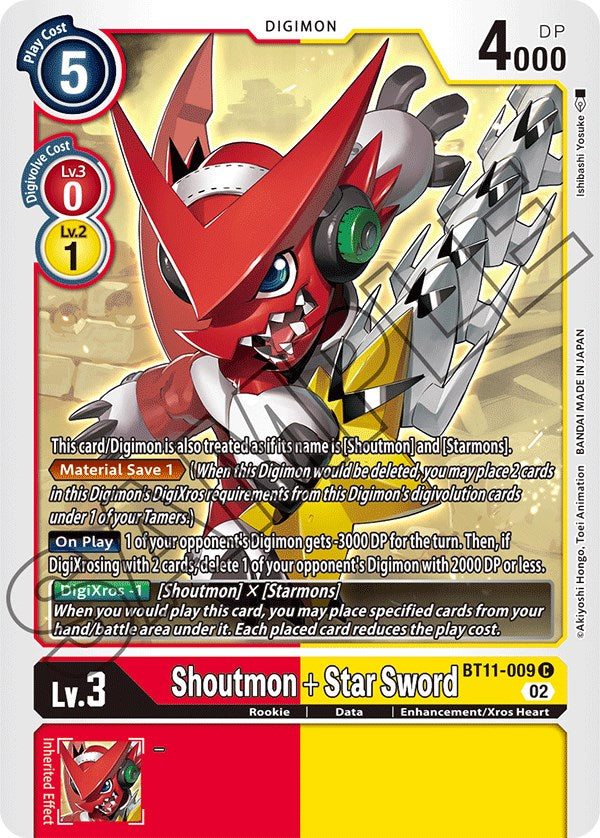 Shoutmon + Star Sword [BT11-009] [Dimensional Phase] | Black Swamp Games