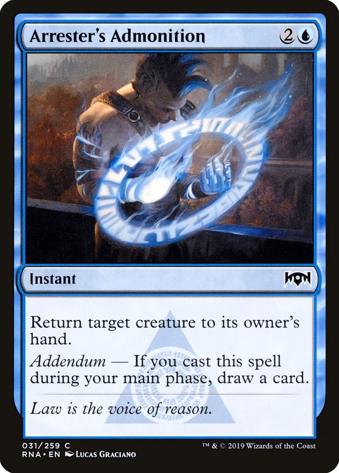 Arrester's Admonition [Ravnica Allegiance] | Black Swamp Games