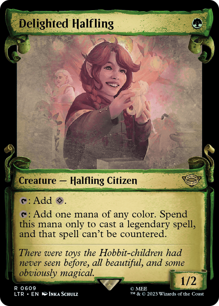Delighted Halfling [The Lord of the Rings: Tales of Middle-Earth Showcase Scrolls] | Black Swamp Games