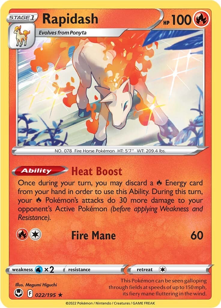 Rapidash (022/195) (Theme Deck Exclusive) [Sword & Shield: Silver Tempest] | Black Swamp Games