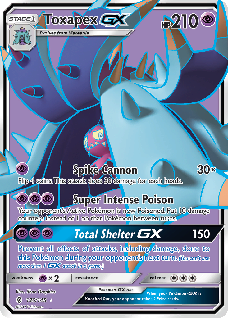 Toxapex GX (136/145) [Sun & Moon: Guardians Rising] | Black Swamp Games