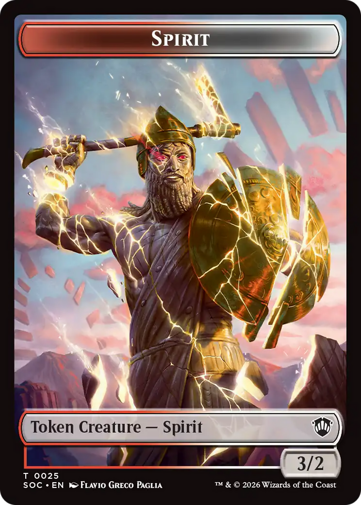 Spirit (0025) // Copy Double-Sided Token [Secrets of Strixhaven Commander Tokens] | Black Swamp Games