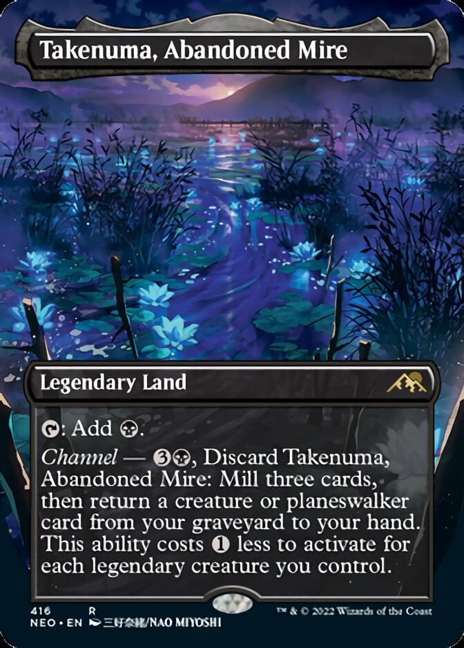 Takenuma, Abandoned Mire (Borderless Alternate Art) [Kamigawa: Neon Dynasty] | Black Swamp Games