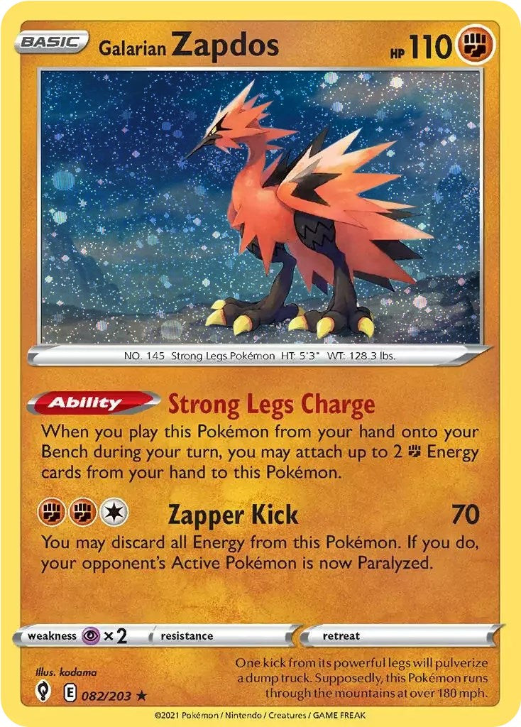 Galarian Zapdos (082/203) (Cosmos Holo) [Sword & Shield: Evolving Skies] | Black Swamp Games