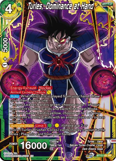Turles, Dominance at Hand (BT15-151) [Saiyan Showdown] | Black Swamp Games