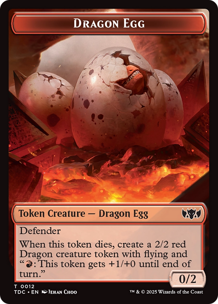 Dragon Egg // Dragon (0013) Double-Sided Token [Tarkir: Dragonstorm Commander Tokens] | Black Swamp Games