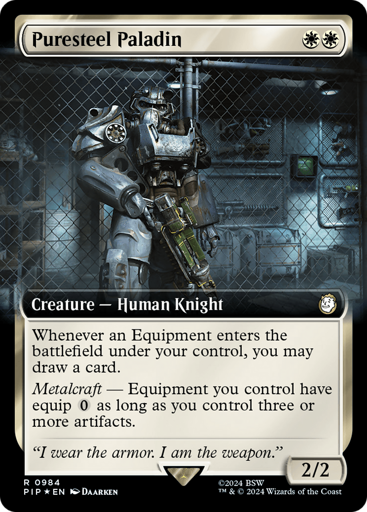 Puresteel Paladin (Extended Art) (Surge Foil) [Fallout] | Black Swamp Games