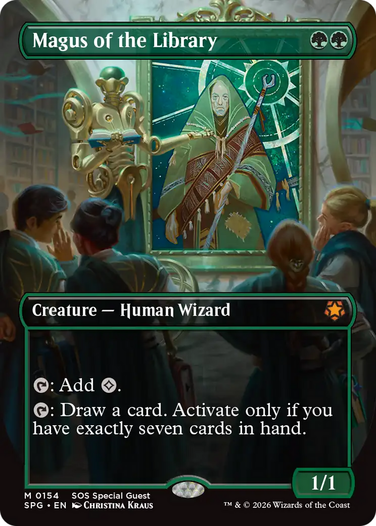 Magus of the Library (Borderless) [Secrets of Strixhaven Special Guests] | Black Swamp Games