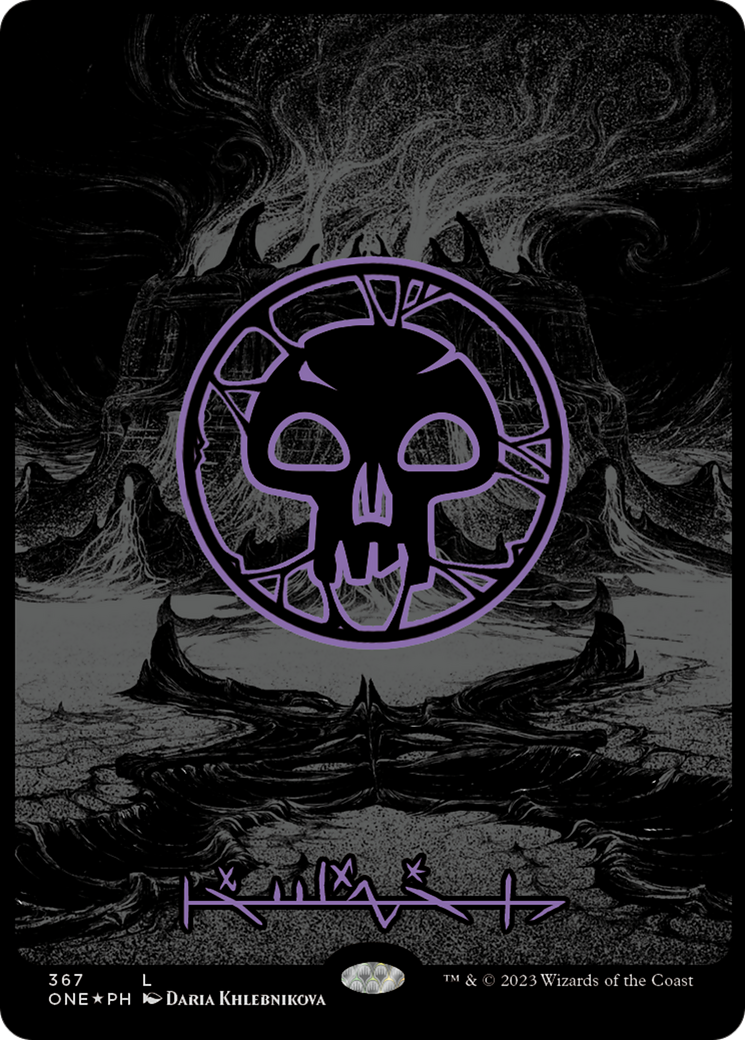 Swamp (367) (Oil Slick Raised Foil) [Phyrexia: All Will Be One] | Black Swamp Games