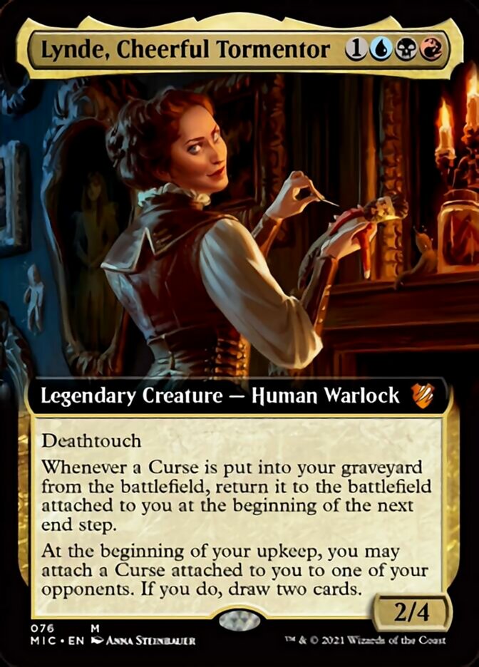 Lynde, Cheerful Tormentor (Extended Art) [Innistrad: Midnight Hunt Commander] | Black Swamp Games