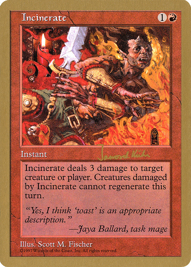 Incinerate (Janosch Kuhn) [World Championship Decks 1997] | Black Swamp Games