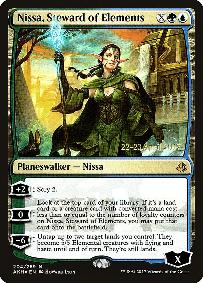 Nissa, Steward of Elements [Amonkhet Prerelease Promos] | Black Swamp Games