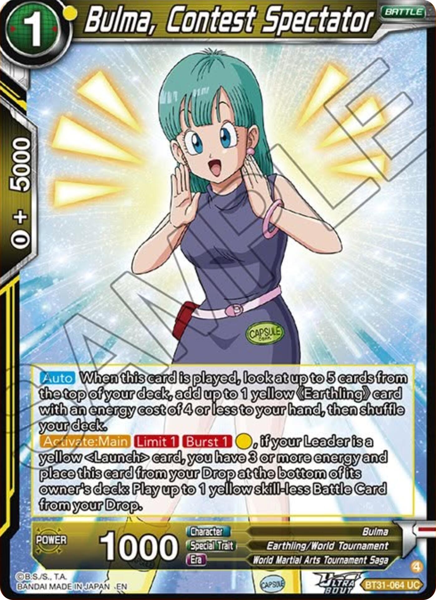 Bulma, Contest Spectator (BT31-064) [Impact Beyond Dimensions] | Black Swamp Games