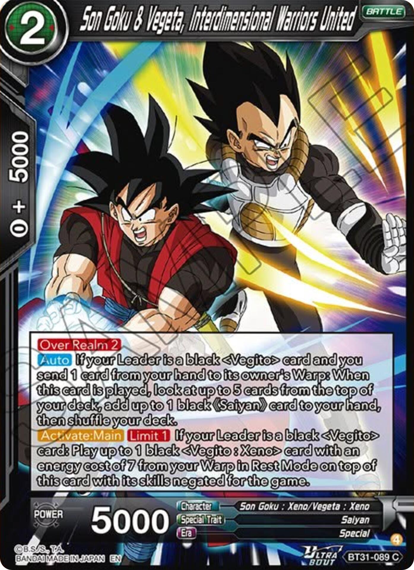 Son Goku & Vegeta, Interdimensional Warriors United (BT31-089) [Impact Beyond Dimensions] | Black Swamp Games
