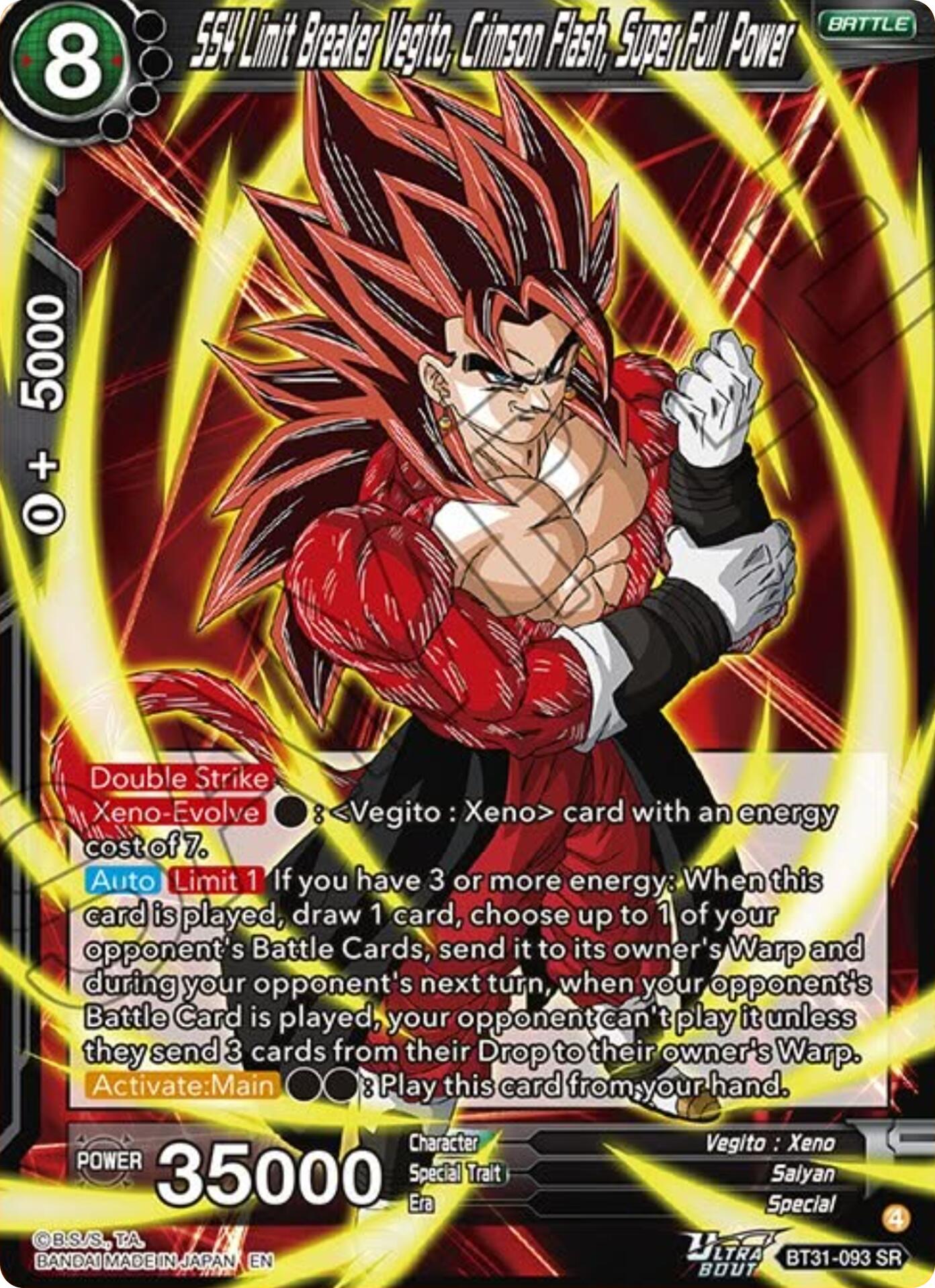 SS4 Limit Breaker Vegito, Crimson Flash, Super Full Power (BT31-093) [Impact Beyond Dimensions] | Black Swamp Games
