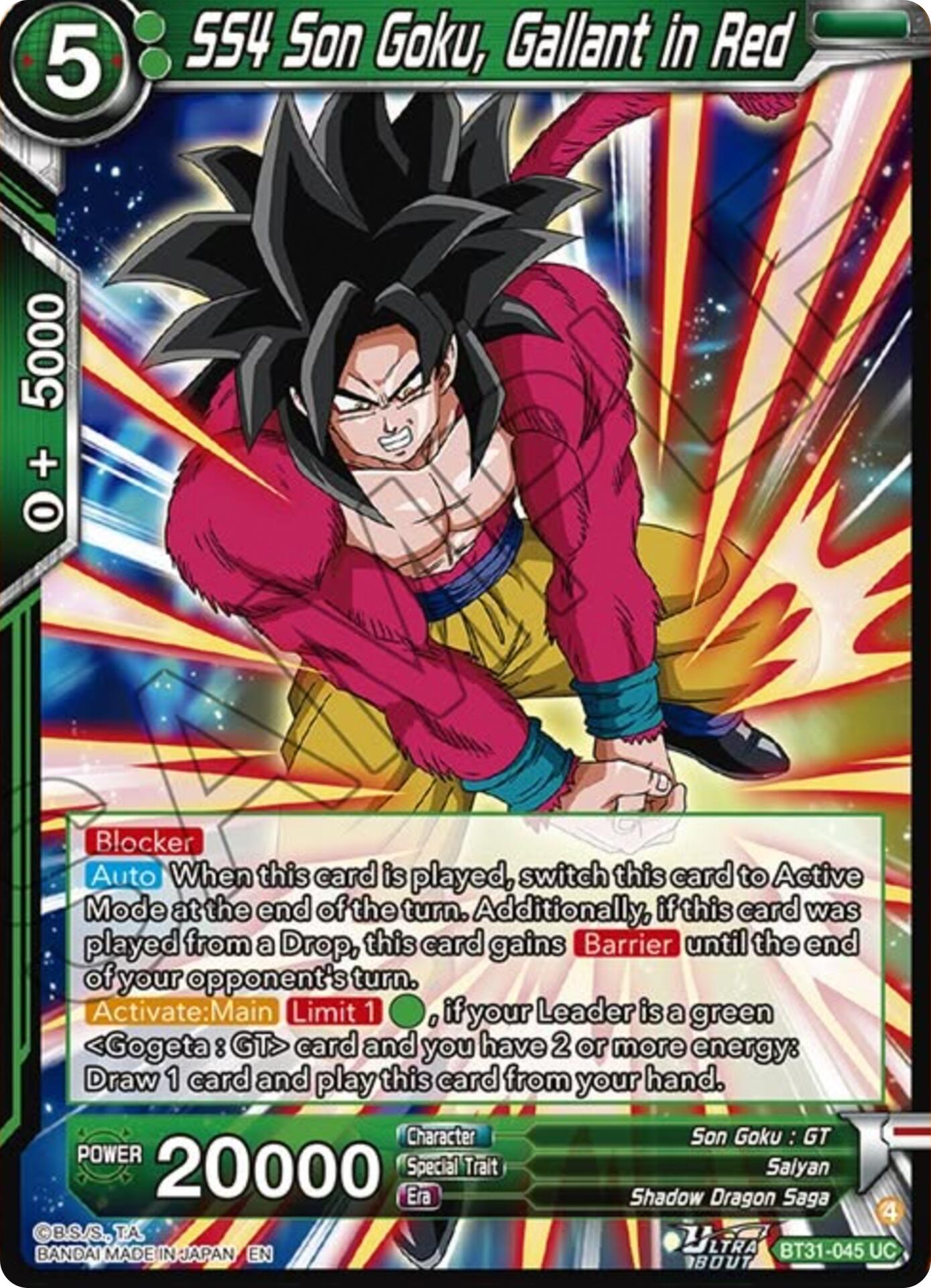 SS4 Son Goku, Gallant in Red (BT31-045) [Impact Beyond Dimensions] | Black Swamp Games