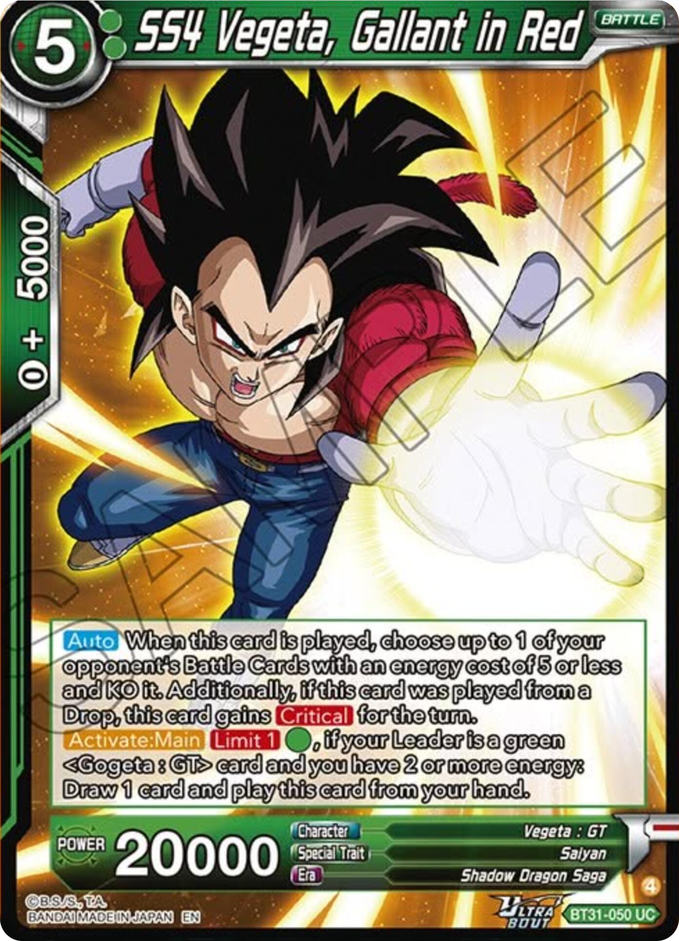 SS4 Vegeta, Gallant in Red (BT31-050) [Impact Beyond Dimensions] | Black Swamp Games