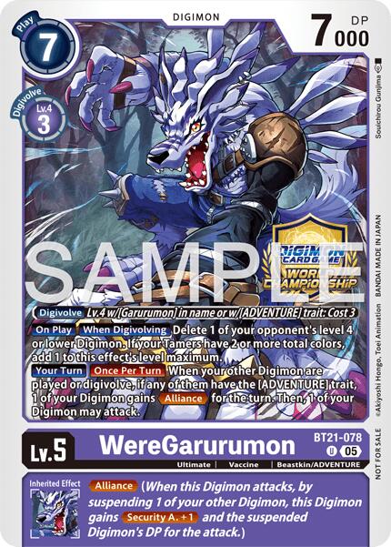 WereGarurumon [BT21-078] (World Championship 26–27 Regionals Season 2) [World Convergence] | Black Swamp Games