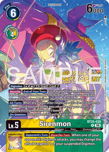 Sirenmon [BT25-039] (Regionals 26-27 Season 2 Participant) [Dual Revolution] | Black Swamp Games