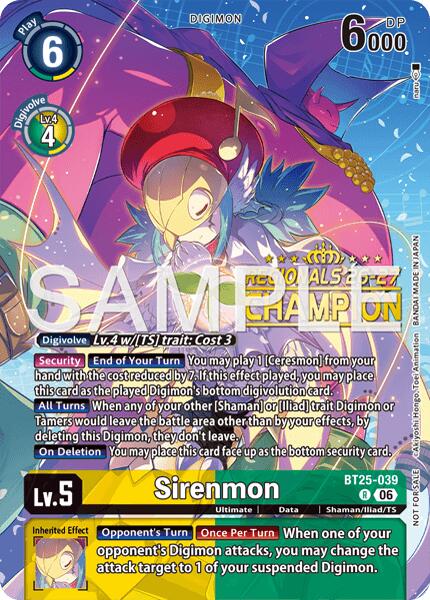 Sirenmon [BT25-039] (Regionals 26-27 Season 2 Champion) [Dual Revolution] | Black Swamp Games
