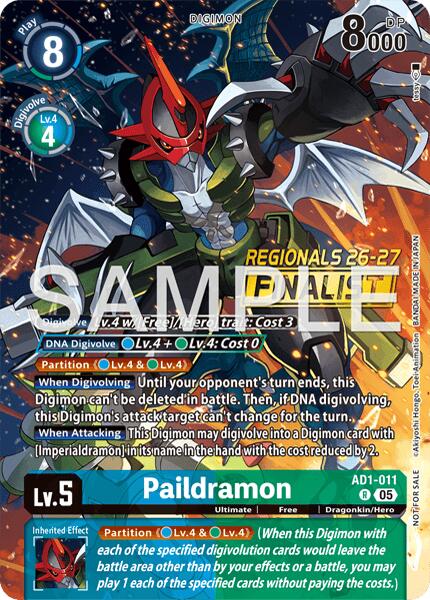 Paildramon [AD1-011] - AD1-011 (Regionals 26-27 Season 2 Finalist) [Advanced Booster Digimon Generation] | Black Swamp Games