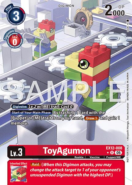 ToyAgumon [EX12-008] (Box Topper) [Digital World Shambala] | Black Swamp Games