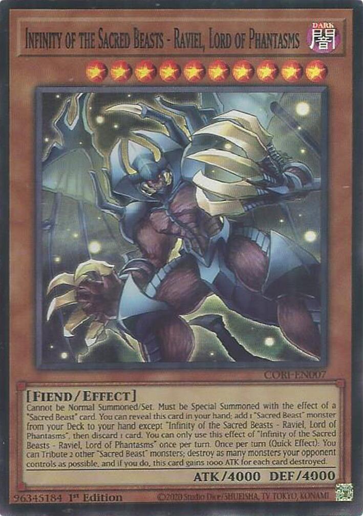 Infinity of the Sacred Beasts - Raviel, Lord of Phantasms [CORI-EN007] Super Rare | Black Swamp Games