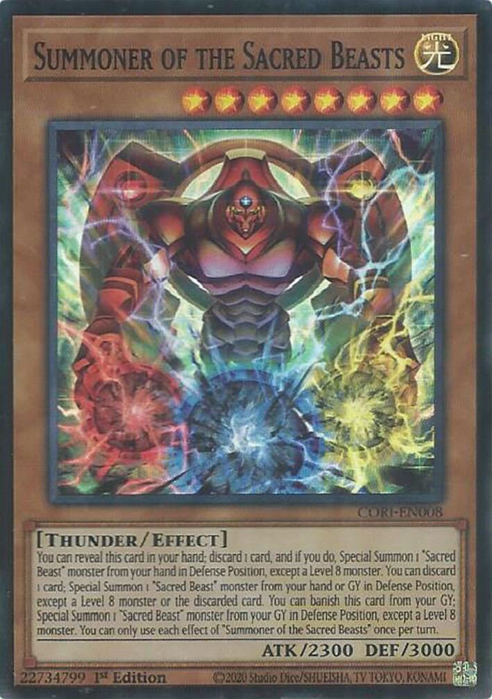 Summoner of the Sacred Beasts [CORI-EN008] Super Rare | Black Swamp Games