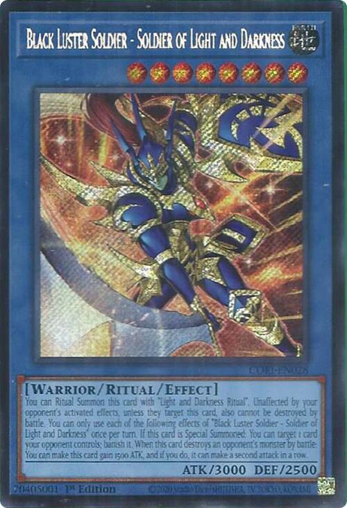 Black Luster Soldier - Soldier of Light and Darkness (Secret Rare) [CORI-EN028] Secret Rare | Black Swamp Games