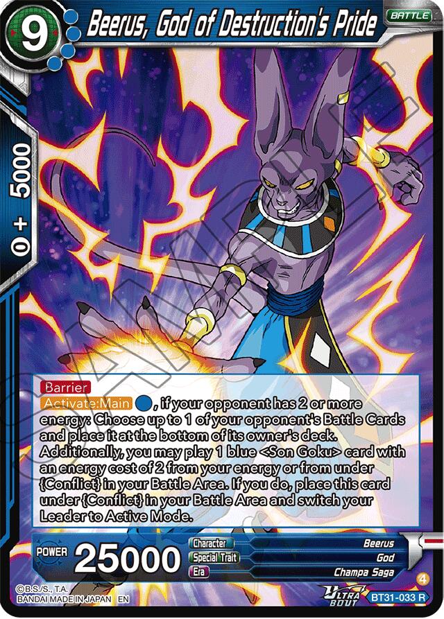 Beerus, God of Destruction's Pride (BT31-033) [Impact Beyond Dimensions] | Black Swamp Games