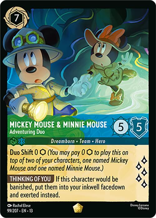 Mickey Mouse & Minnie Mouse - Adventuring Duo (99/204) [Attack of the Vine!] | Black Swamp Games