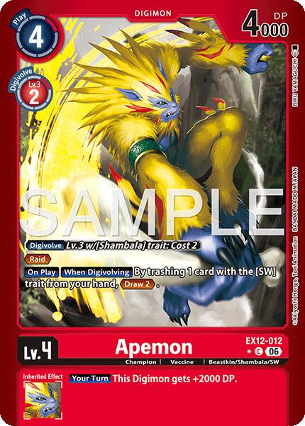 Apemon [EX12-012] (Limited Foil) [Digital World Shambala] | Black Swamp Games